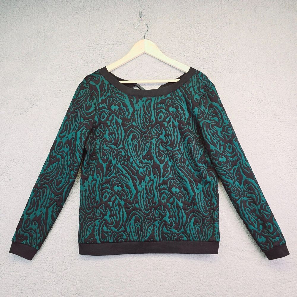 Hinge Top Women's Small Green Whimsigoth Vamp Burnout Romantic Long Sleeve Shirt